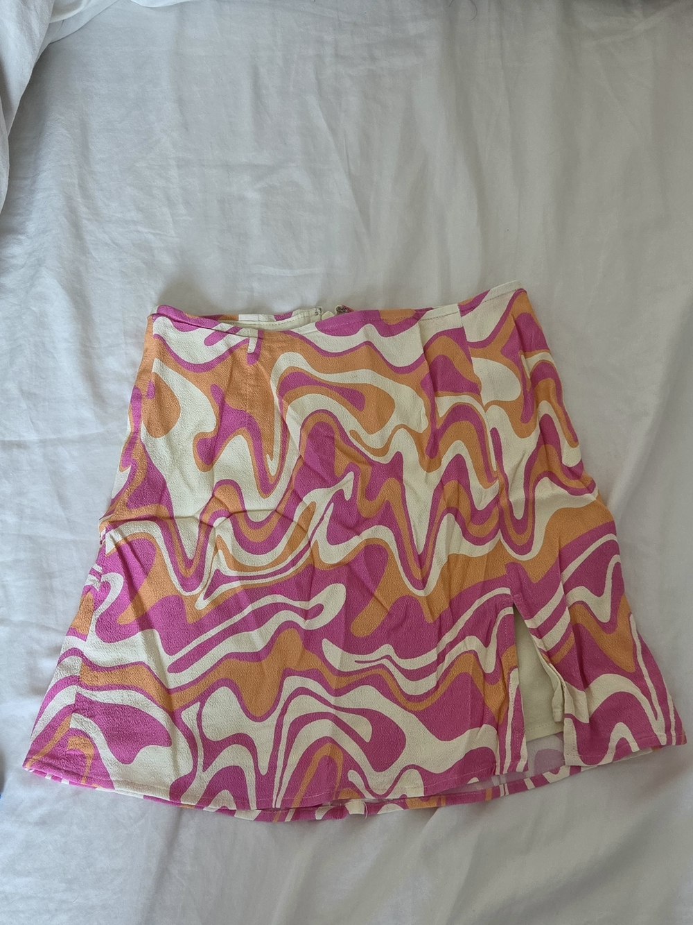 Aritzia Pink, Orange & Cream Swirl Skater Skirt
